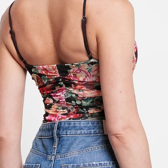 NWT Express Size XS Floral Mesh Bodysuit - Picture 9 of 11